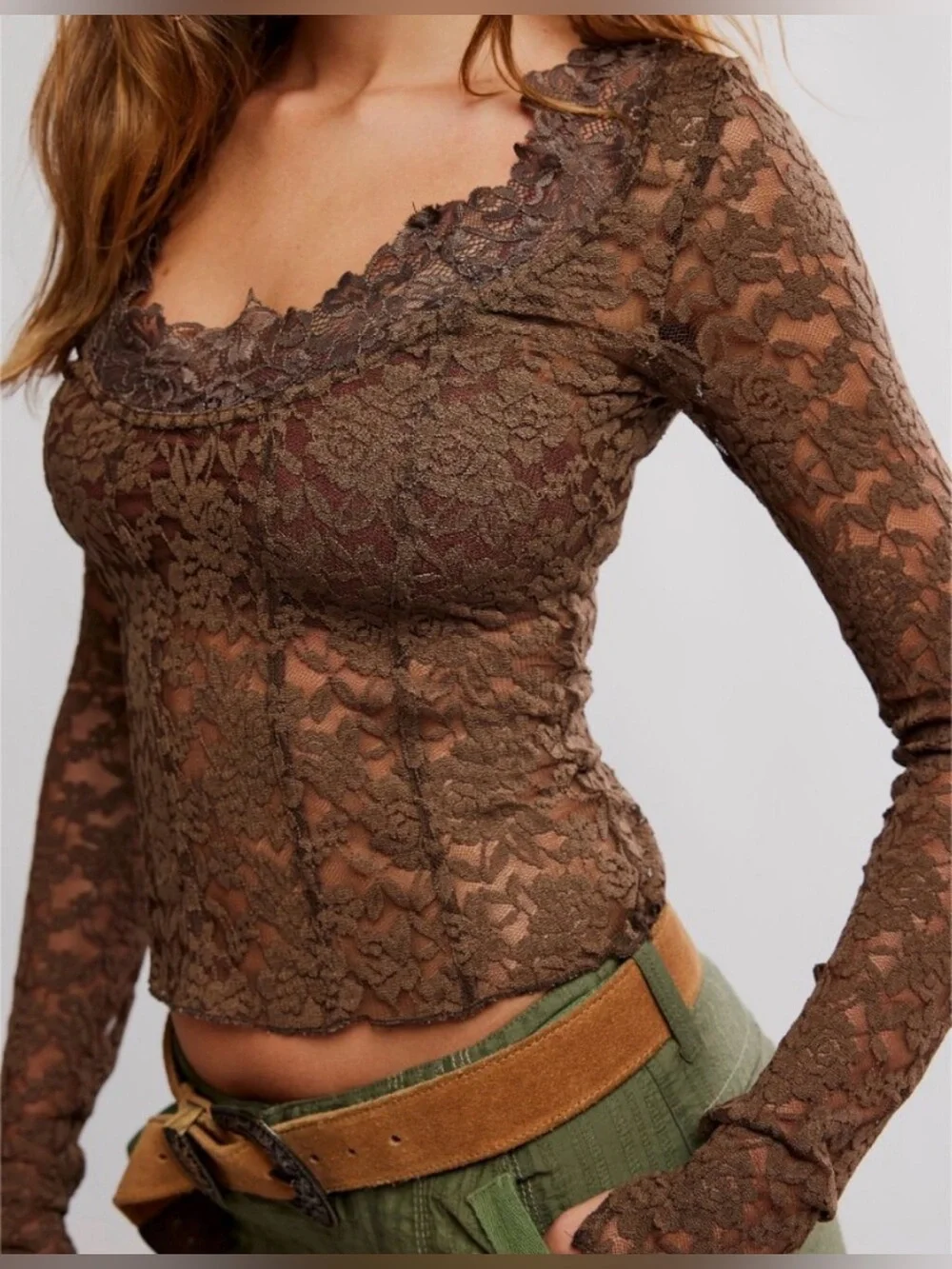 FREE PEOPLE All Night Long Sleeve / Teak XS NWT